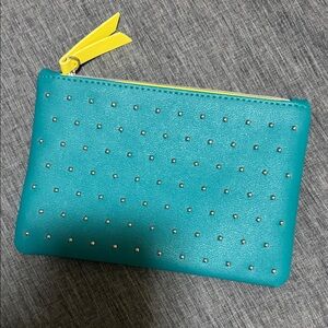 ipsy Teal Clutch with Yellow Zipper 100th Bag